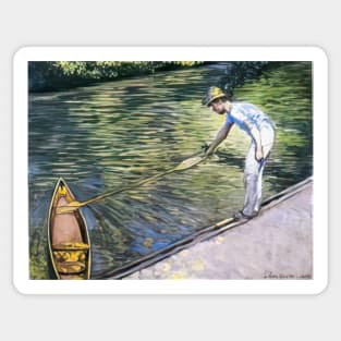 boating on the yerres - Gustave Caillebotte Sticker